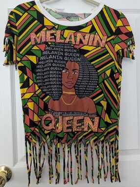 On Fire Melanin Queen Fringe Graphic Tee